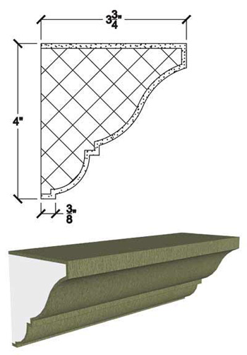 Cornice, 3-3/4